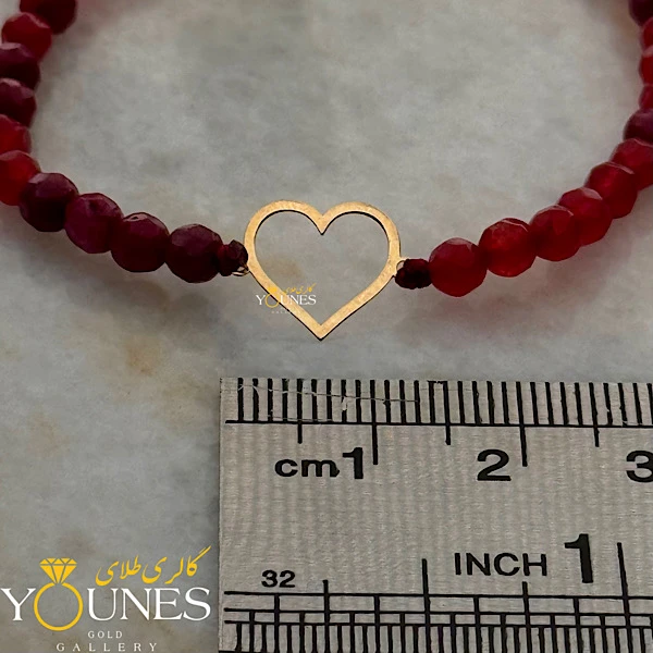 دستبند قلب مینیمال طلا لیزری